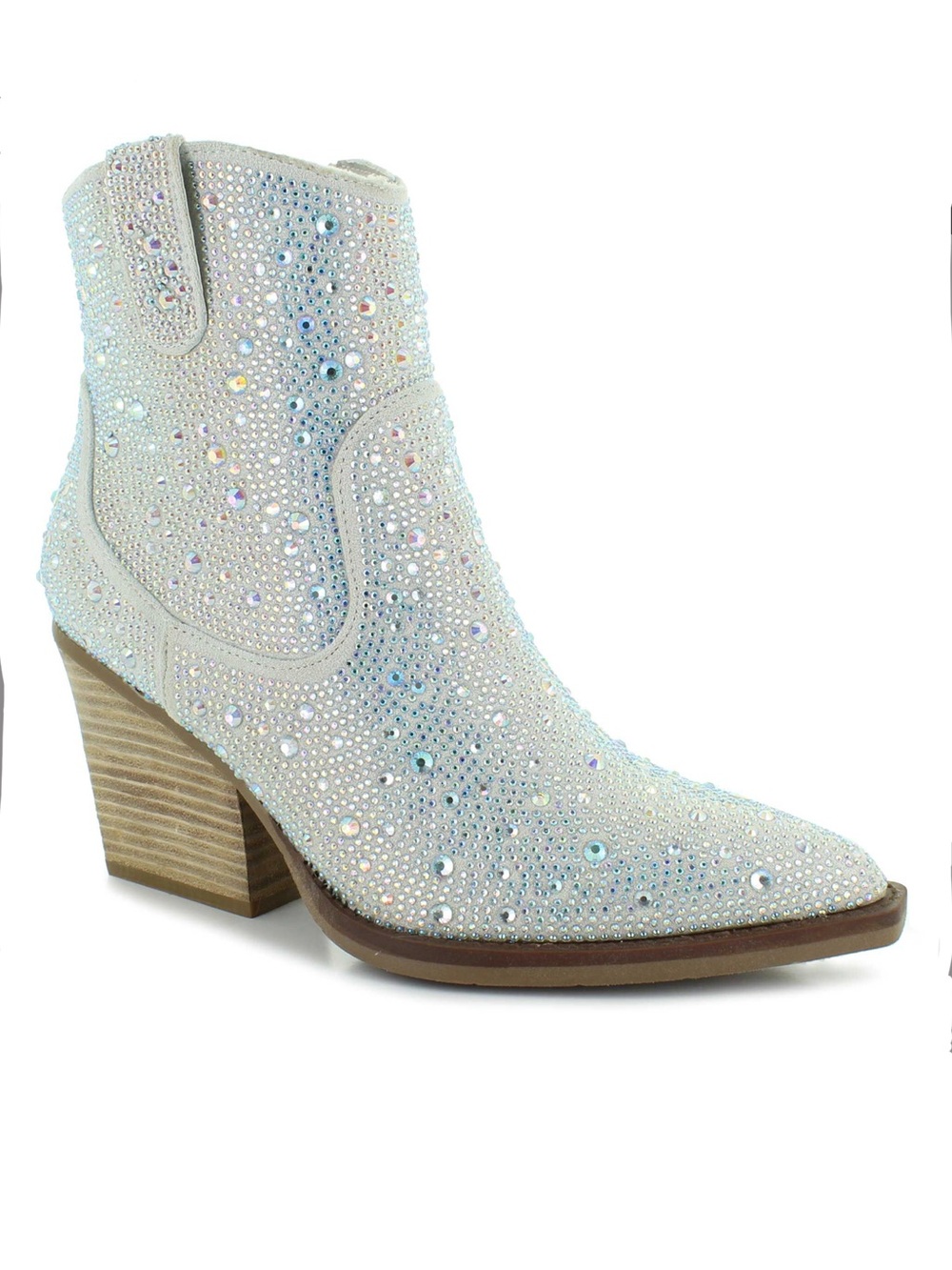 White silver rhinestone bridal bachelorette party Nashville cowboy boot size 7.5